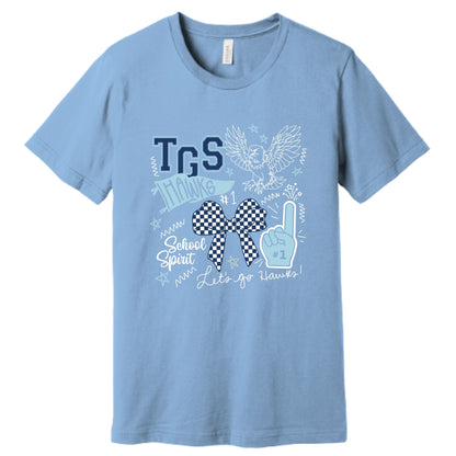The Gregory School Bella Canvas Hawks Pride T-Shirt Youth, Women's, Unisex Adult Sizes