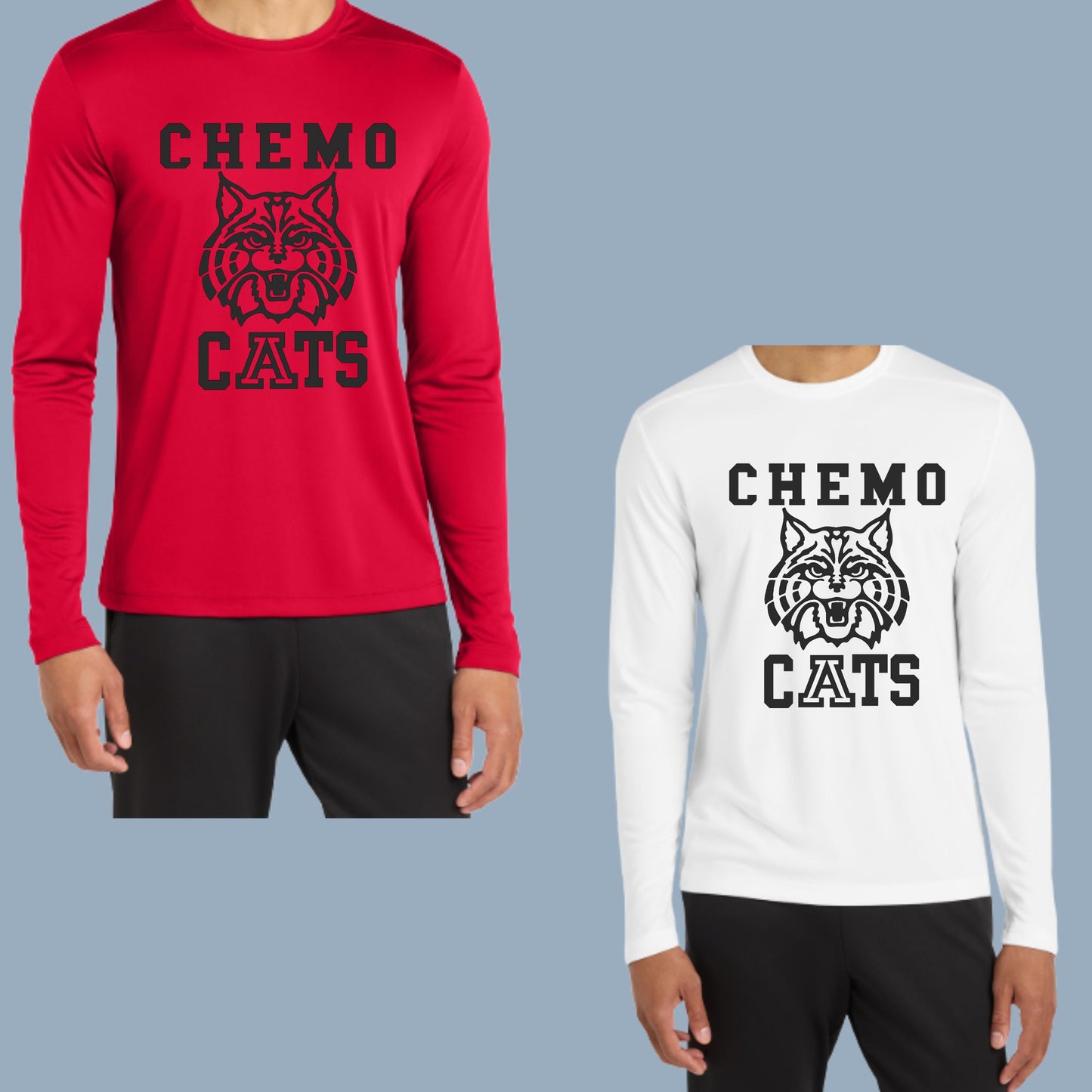 CHEMO CATS Design #2 Dri-Fit Performance Women's or Unisex Longsleeve T-Shirt