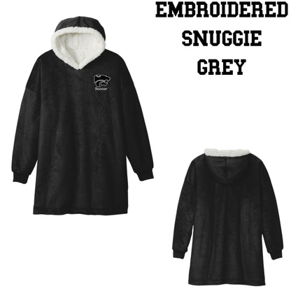 Mountain View Soccer Snuggie Pullover Plush Hoodie Blanket Grey or Black