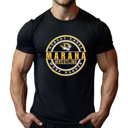 Marana Tigers Wrestling Design #5 Next Level Super Soft Cotton T-Shirt or Dri-Fit Performance T-shirt Unisex and Youth Blue, Grey, & Black