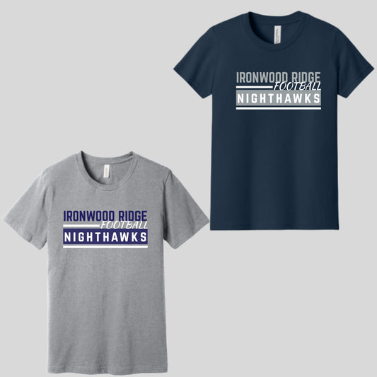 Ironwood Ridge FootbaLL Design #1 Cotton T-Shirt or Dri-fit T-shirt