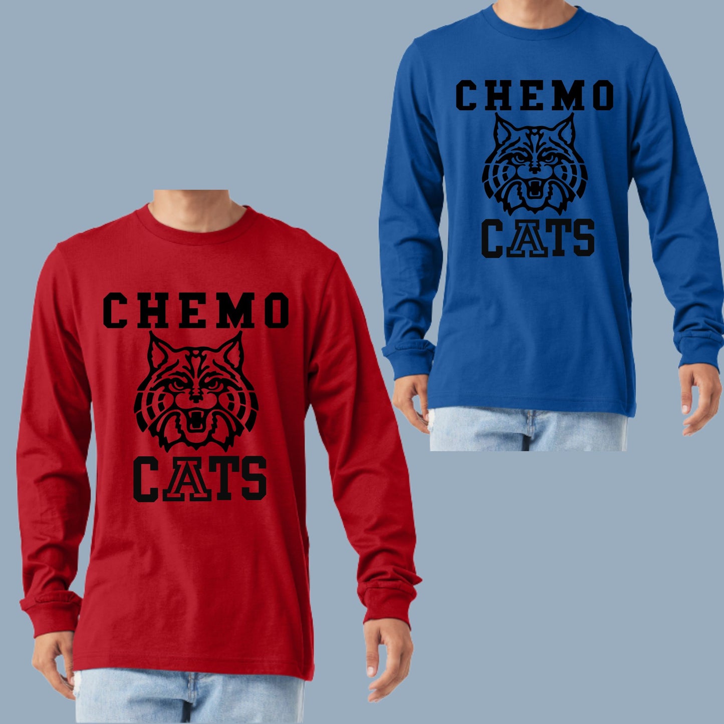 CHEMO CATS Design #2 Bella Canvas Unisex Longsleeve T-Shirt