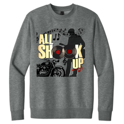 Arts Express All Shook Up Crewneck Sweatshirt, Hooded Sweatshirt, or Zip Up Hoodie Unisex Full Front Design or Left Chest