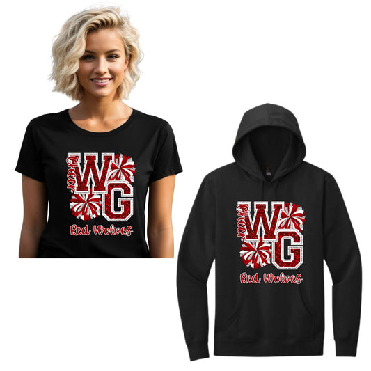 Walden Grove Cheer Faux Glitter Design #1 Cotton T-Shirt, Crewneck, or Hoodie Women's or Unisex Adult Sizes