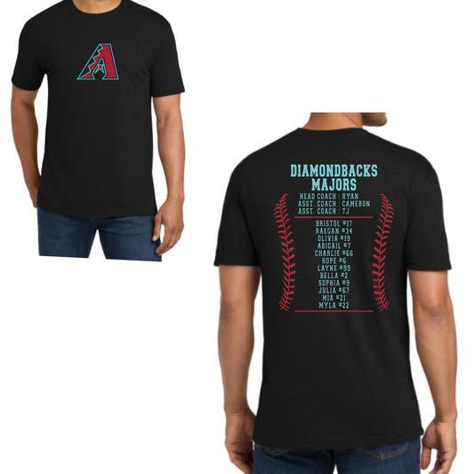 Thornydale Little League Majors Softball Bella Canvas Youth, Women's, or Unisex Cotton T-Shirt or Dri-Fit Performance T-shirt