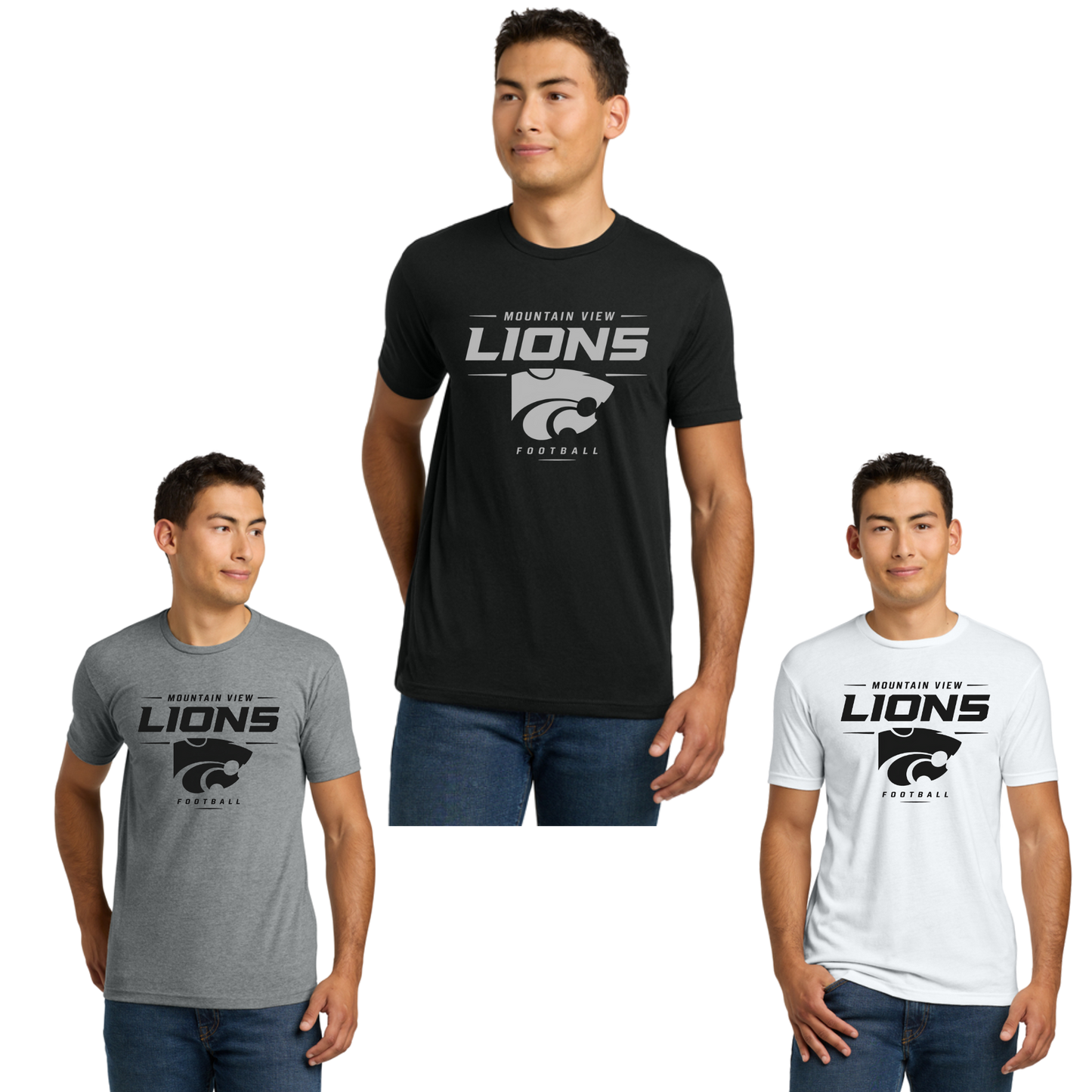 Mountain View Football T-shirt Short & Long sleeve Cotton or Dri-Fit Design #2 Unisex or Women's
