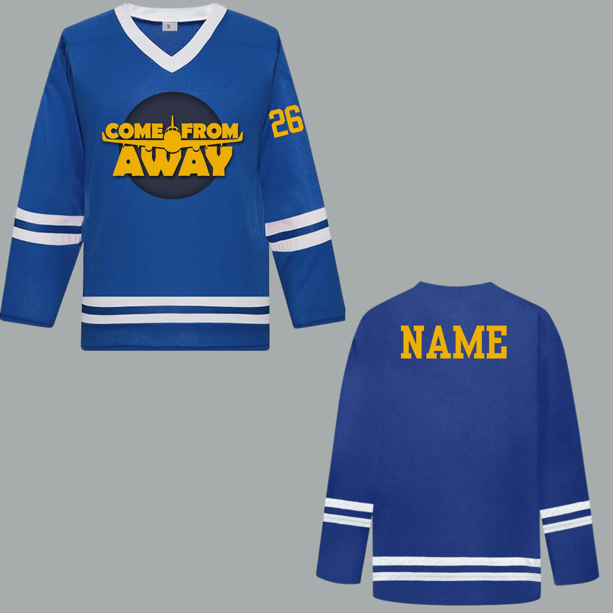 Arts Express COME FROM AWAY Unisex CUSTOM HOCKEY JERSEY Front and Back Design, Name & #