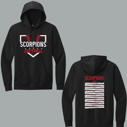 Thornydale Little League Scorpions Softball Crewneck Sweatshirt or Hoodie Unisex and Youth