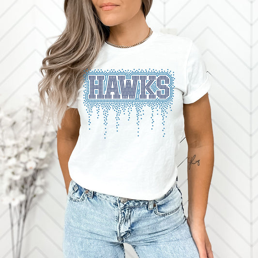 The Gregory School HAWKS 2 Rhinestone Hoodie, Crewneck, Women's Cropped Hoodie, or T-Shirt
