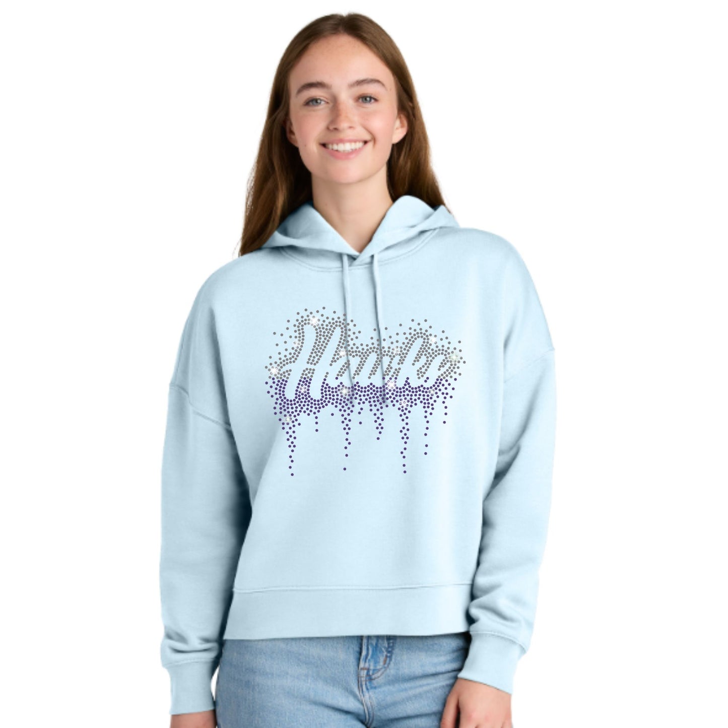 The Gregory School HAWKS Rhinestone Hoodie, Crewneck, Women's Cropped Hoodie, or T-Shirt
