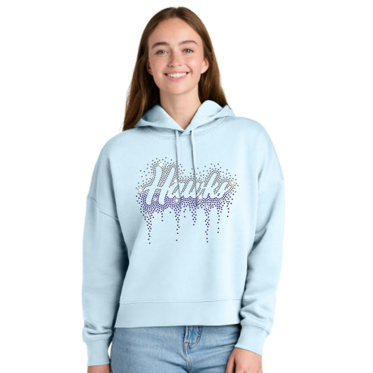 The Gregory School HAWKS Rhinestone Hoodie, Crewneck, Women's Cropped Hoodie, or T-Shirt