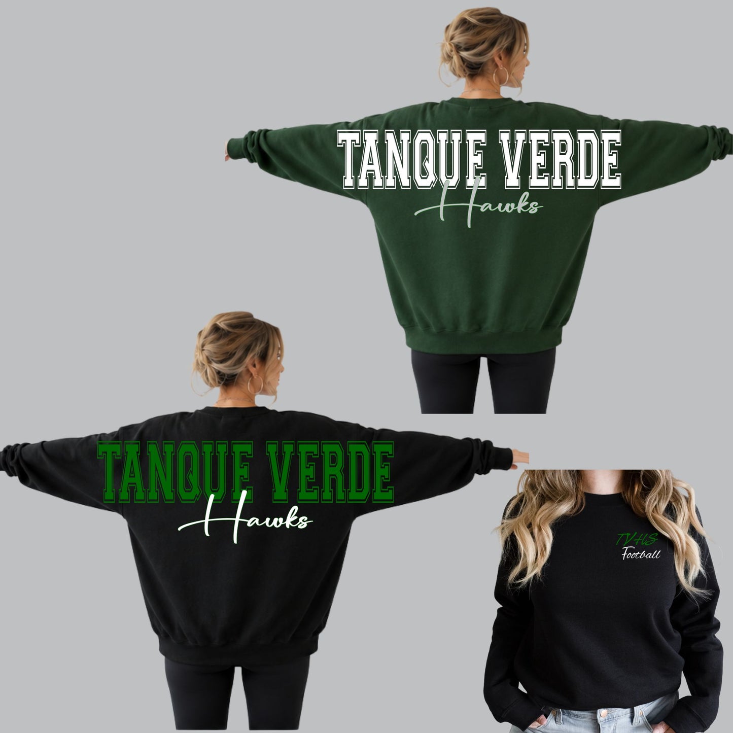 TVHS Football Unisex Crewneck Sweatshirt Oversized Design