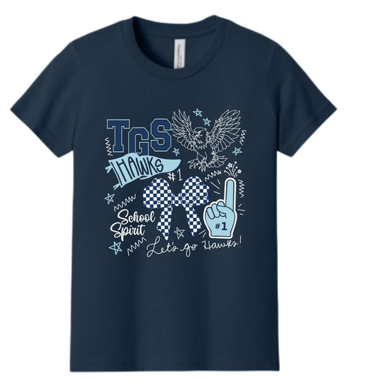 The Gregory School Bella Canvas Hawks Pride T-Shirt Youth, Women's, Unisex Adult Sizes