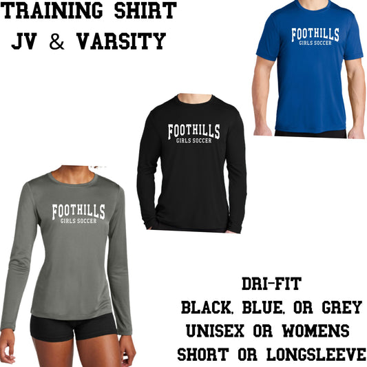 Catalina Foothills Soccer Performance Training Practice Tee Players Only Women's and Unisex