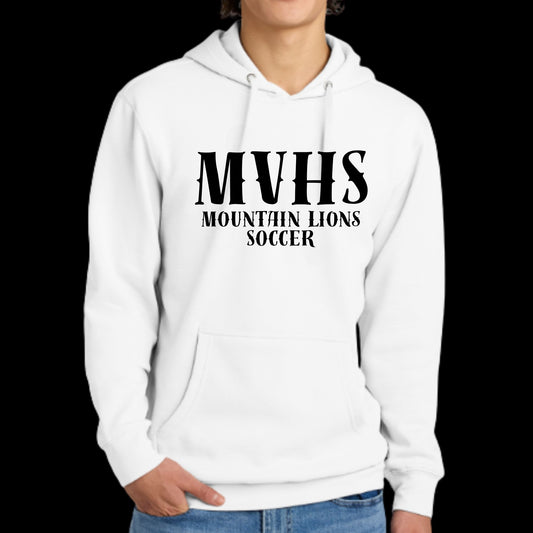 Mountain View Soccer Design #5 Unisex Crewneck or Hoodie Sweatshirt Black, White, Grey