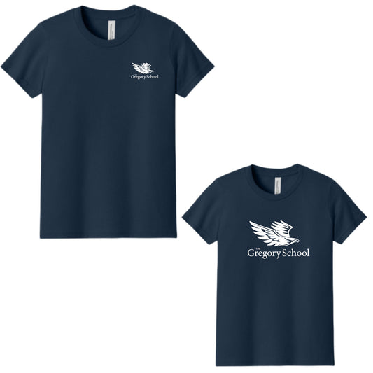 The Gregory School Bella Canvas Cotton T-Shirt #6 Logo Youth, Women's, Unisex Adult Sizes