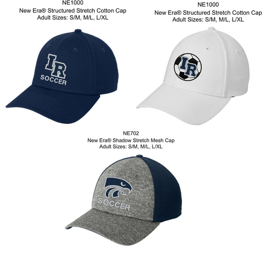 Ironwood Ridge Soccer Embroidered New Era Flexfit Ballcap in Navy, Grey, or White