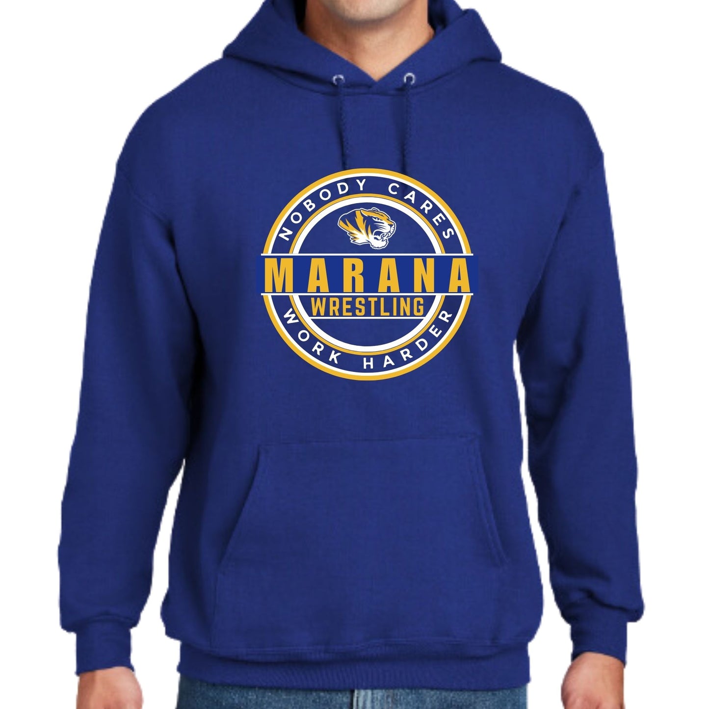Marana Tigers Wrestling Design #5 Crewneck Sweatshirt or Hoodie Unisex and Youth Black, Blue, or Grey
