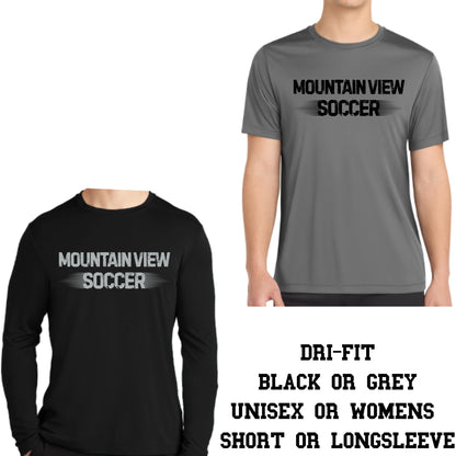 Mountain View Soccer Design #2 Cotton T-shirt, Dri-Fit T-Shirt, or Longsleeve