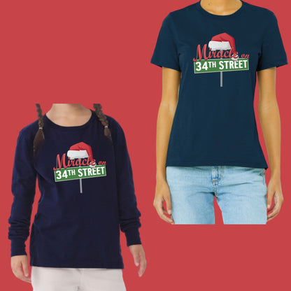 Arts Express Miracle on 34th Street Bella Canvas Cotton Youth, Women's or Unisex Short or Longsleeve T-shirt Front and Back Design