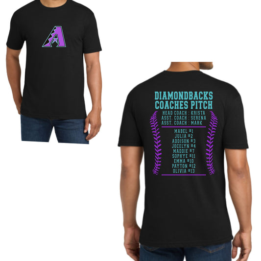 Thornydale Little League Coaches Pitch Softball Bella Canvas Youth, Women's, or Unisex Cotton T-Shirt or Dri-Fit Performance T-shirt