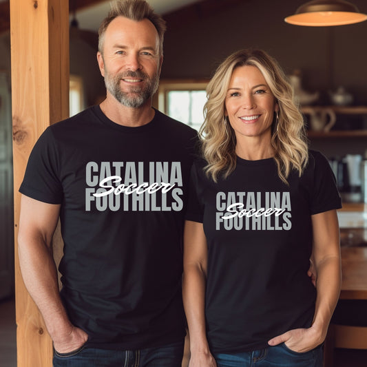 Catalina Foothills Soccer Design #1 Bella Canvas Cotton T-Shirts or Dri-Fit Short or Longsleeve in Black or Blue