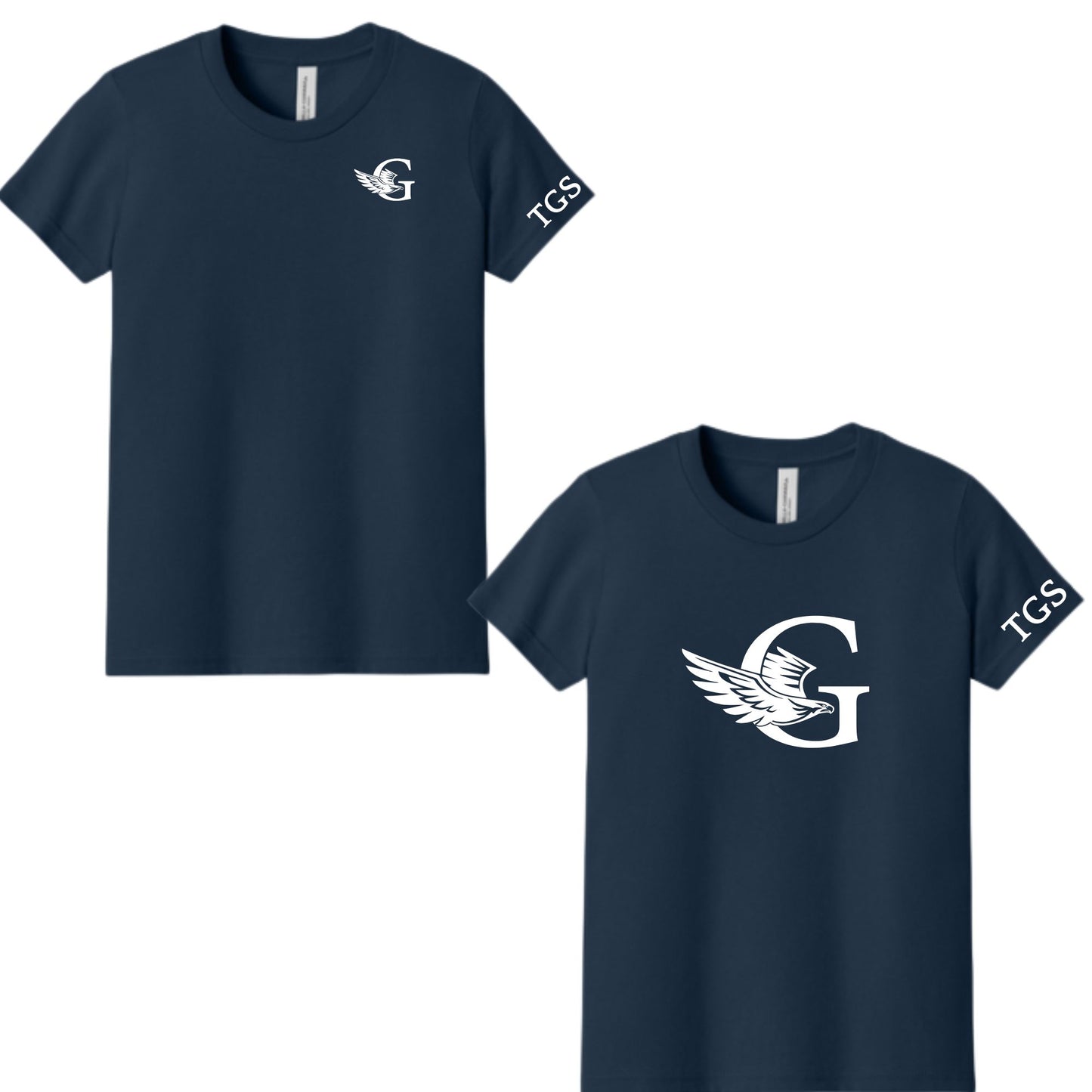 The Gregory School Bella Canvas T-Shirt #4 G-Hawk Logo Youth, Women's, Unisex Adult Sizes