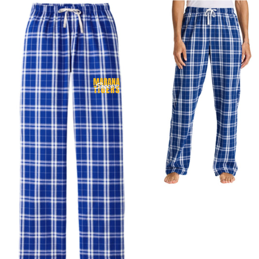 Marana Tigers Girls Soccer Flannel Plaid Lounge Pants Unisex and Women's Sizes