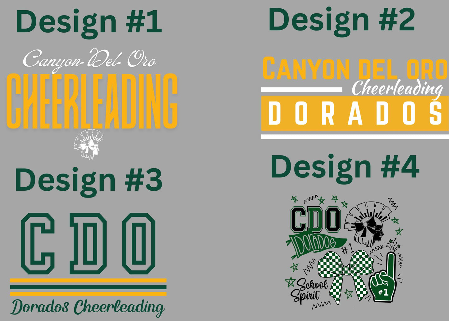 Canyon Del Oro Dorados Cheer Tanktop with 4 different Design choices