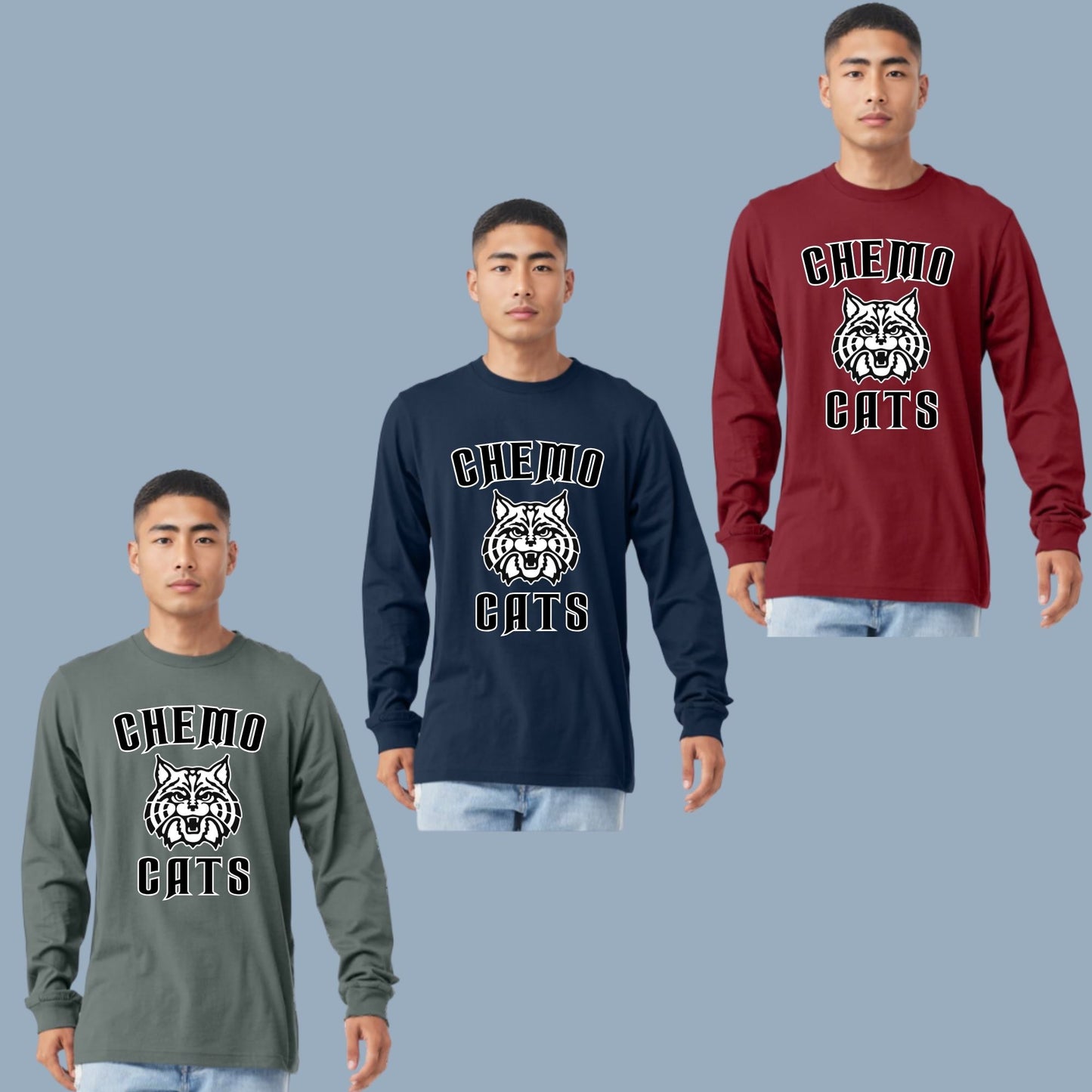 CHEMO CATS Design #1 Bella Canvas Unisex Longsleeve T-Shirt