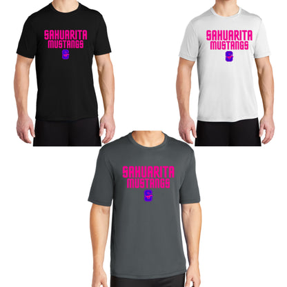 Sahuarita Mustangs 2025 Football Cotton T-Shirt Short Sleeve Unisex or Women's Pink or Blue design