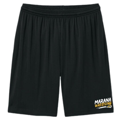 Marana Tigers Wrestling Design #1 Shorts with pockets in Black or Dark Grey