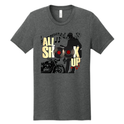 Arts Express All Shook Up Bella Canvas Cotton Women's or Unisex Short or Longsleeve T-shirt Front and Back Design