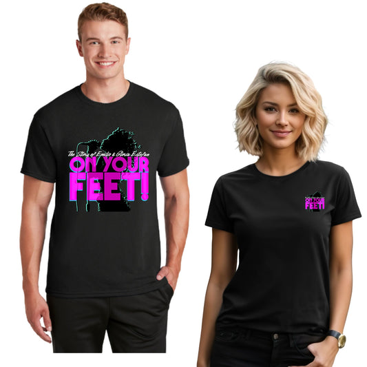 Arts Express ON YOUR FEET Bella Canvas Cotton Women's or Unisex T-shirt Front and Back Design