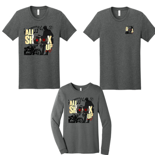 Arts Express All Shook Up Bella Canvas Cotton Women's or Unisex Short or Longsleeve T-shirt Front and Back Design
