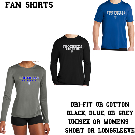 Catalina Foothills Girls Soccer Performance Fan Tee Design #3 Women's and Unisex