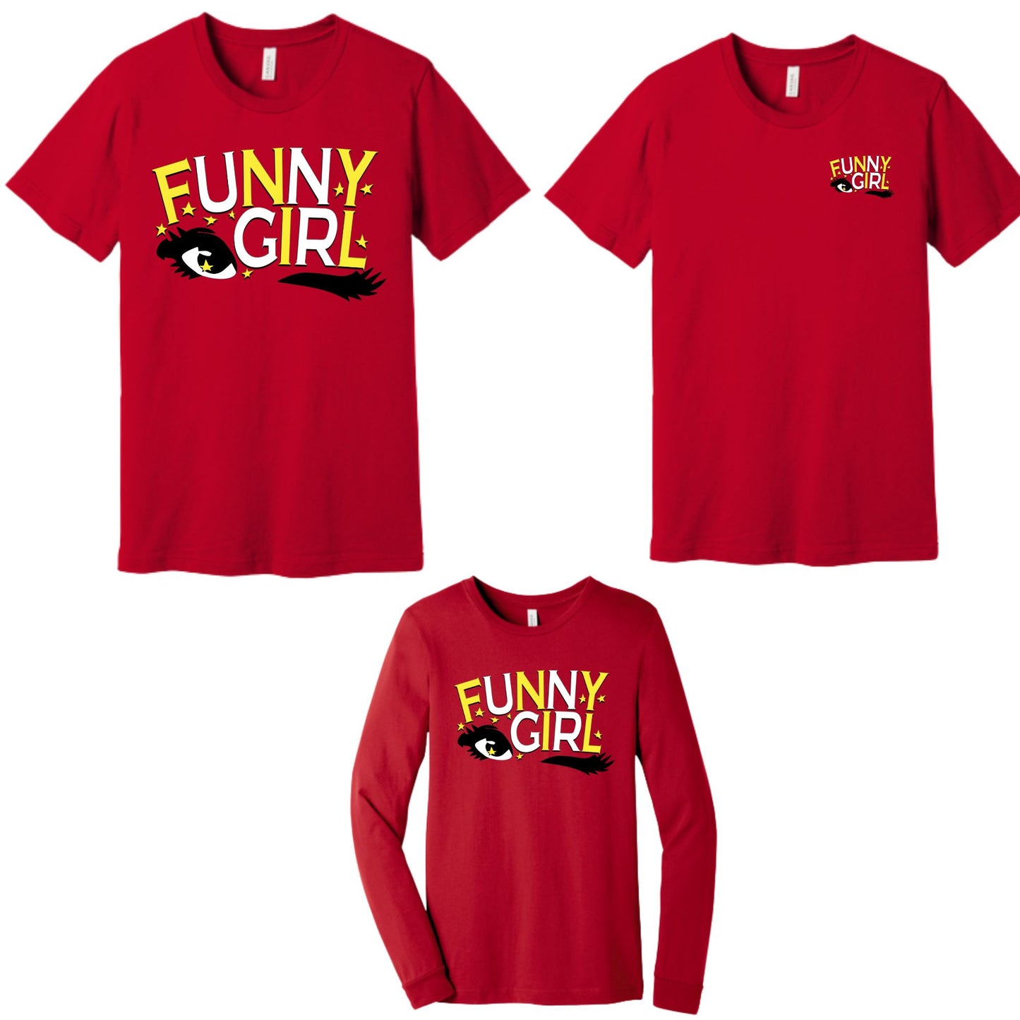 Arts Express Funny Girl Bella Canvas Cotton Youth, Women's or Unisex Short or Longsleeve T-shirt Front and Back Design