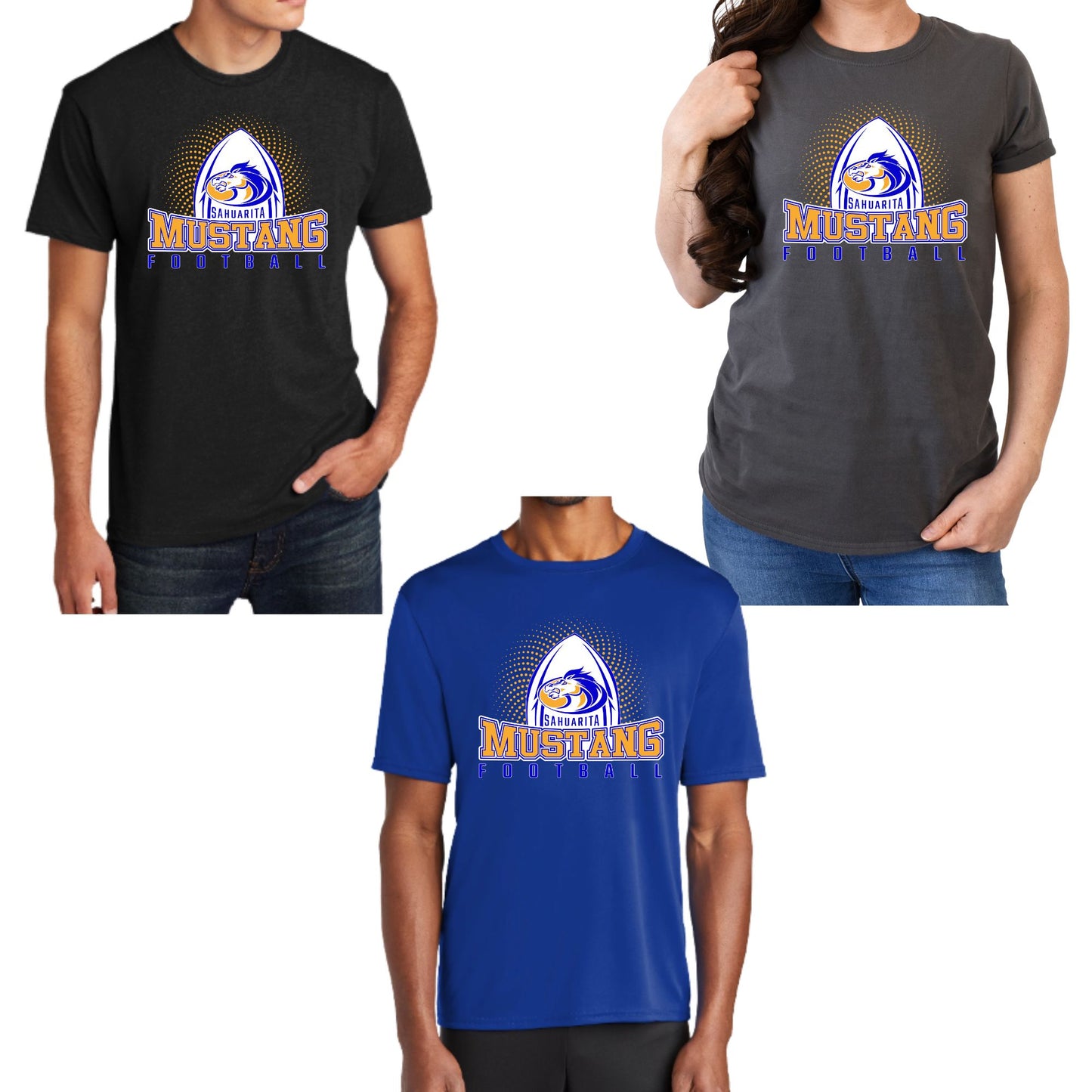 Sahuarita Mustangs 2025 Football Cotton T-Shirt Short Sleeve Unisex or Women's Design #3