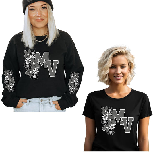 Mountain View High School Floral Longsleeve T-Shirt, Crewneck or Hoodie