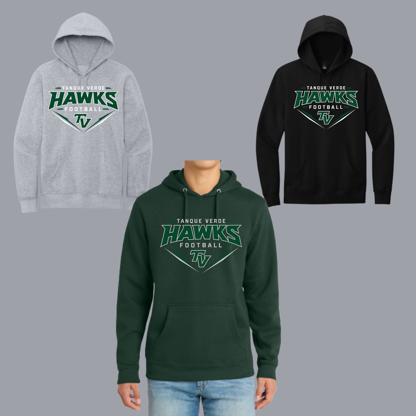 TVHS Football Unisex Hoodie or Crewneck Sweatshirt Design #2