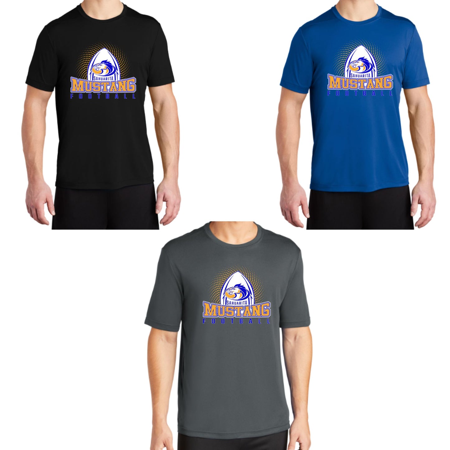Sahuarita Mustangs Football 2025 Dri-Fit Performance Short Sleeve Tee Design #3