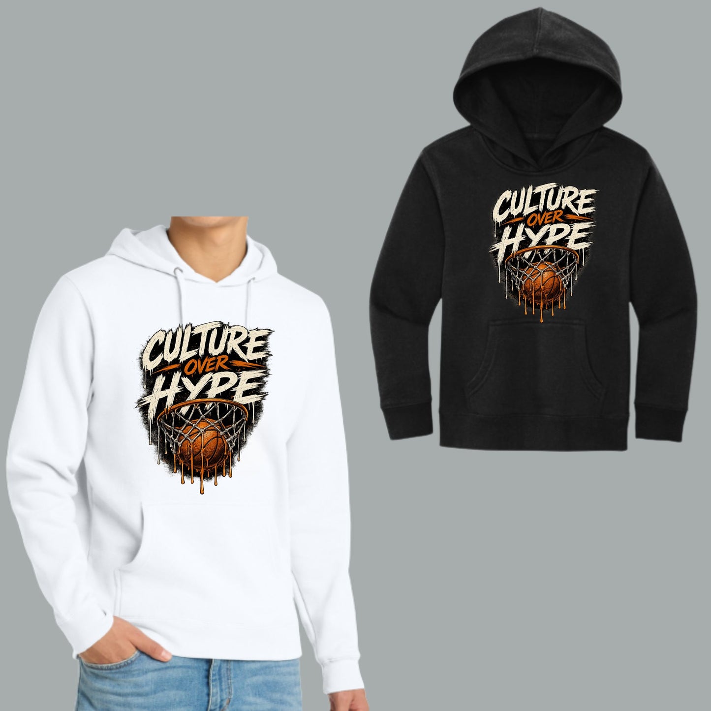 Culture Over Hype Drip District Super Soft Hoodie or Crewneck Youth or Unisex Adult