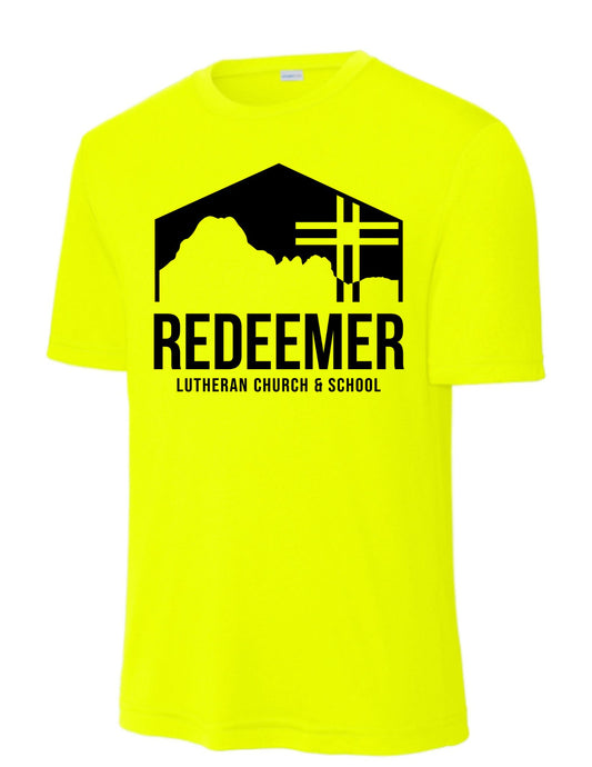 Redeemer Lutheran Church & School Neon Yellow Performance Dri-fit T-Shirt in Youth, Unisex Adult, or Women's