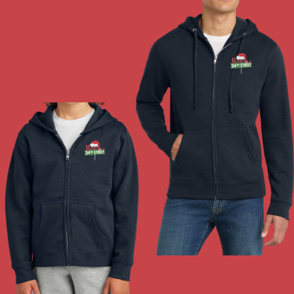 Arts Express Miracle on 34th Street Crewneck Sweatshirt, Hooded Sweatshirt, or Zip up Hooded Jacket Youth & Unisex Full Front Design or Left Chest