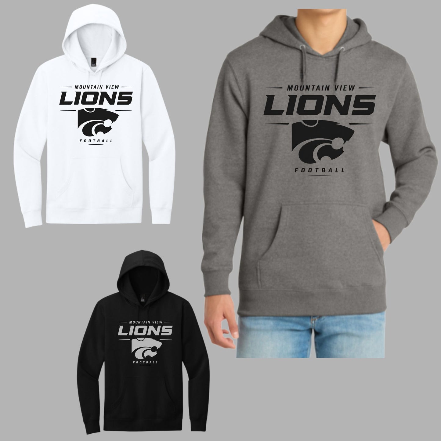Mountain View Football Unisex Hoodie or Crewneck Sweatshirt Design #2