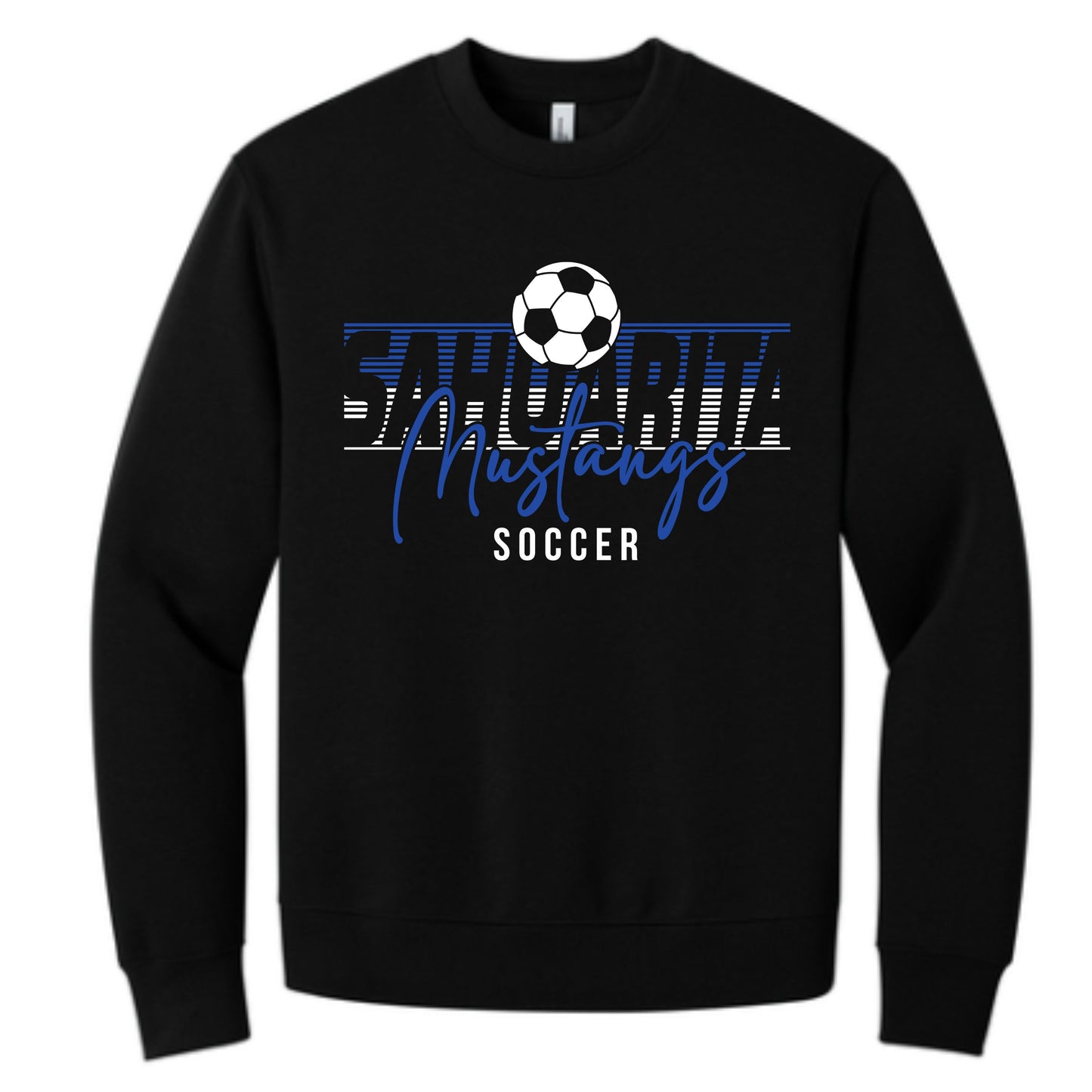Sahuarita Mustangs Soccer Hoodie or Crewneck in Black or Grey