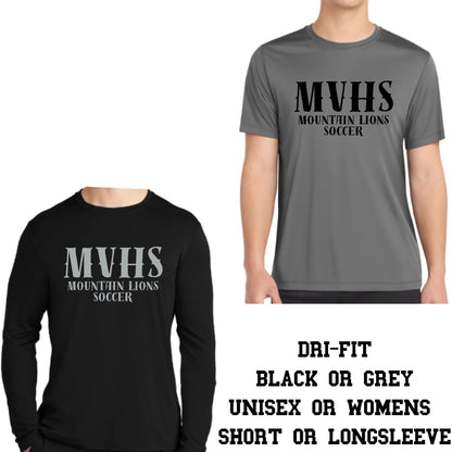 Mountain View Soccer Design #5 Cotton T-shirt, Dri-Fit T-Shirt, or Longsleeve