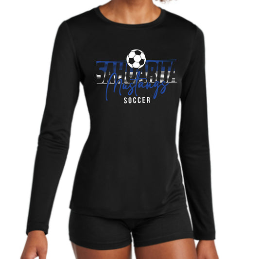 Sahuarita Mustangs Soccer 2025 Dri-fit Performance Long sleeve Unisex or Women's Tee