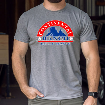 Continental Ranch Little League Cotton T-shirt Youth, Women's, or Unisex Full Chest Logo