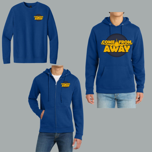 Arts Express COME FROM AWAY Crewneck Sweatshirt, Hooded Sweatshirt, or Zip Up Hoodie Unisex Full Front Design or Left Chest